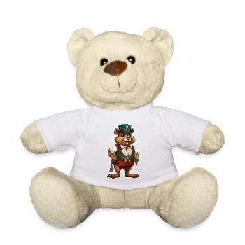 Lederhosen / Animal / Traditional costume / Tradition / Beaver - Teddy Bear - white - Front