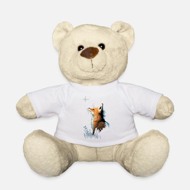 Fuchs mit Sternenhimmel - Teddy - Weiß
