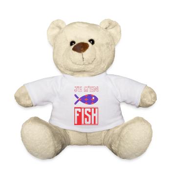 HUMOR. FISH. SARDINE. APRIL FOOL - Teddy Bear - white - Front