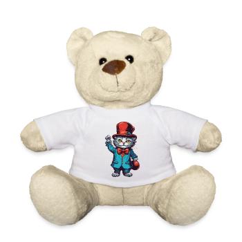 Clown Animal / Cirque / Drôle / Coloré / Spectacle / Chat - Nounours - blanc - Devant