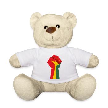 Le poing levé (rouge, jaune, vert) - Nounours - blanc - Devant
