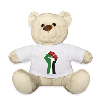 Die erhobene Faust (grün, weiß, schwarz, rot) - Teddy - Weiß - Vorne