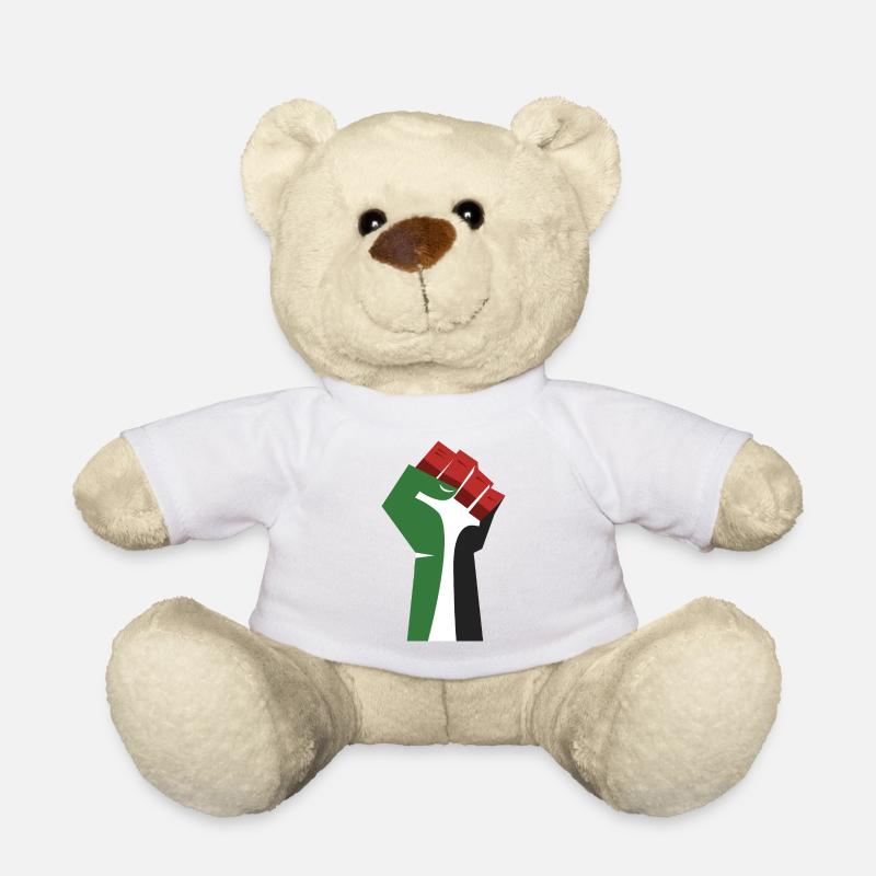 Die erhobene Faust (grün, weiß, schwarz, rot) - Teddy - Weiß
