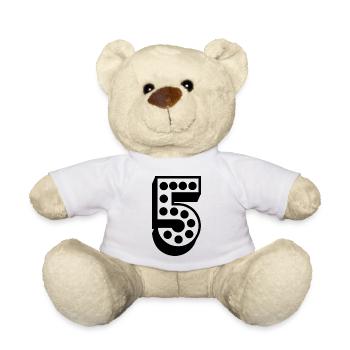 5. 5 YEARS. 5th ANNIVERSARY. 5 YEAR ANNIVERSARY - Teddy Bear - white - Front