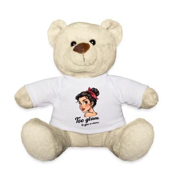 Too glam to give a damn. - Teddy Bear - white - Front