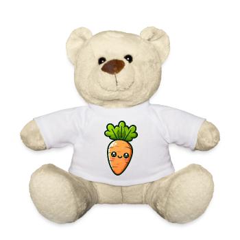 Bébé carotte joyeuse - Nounours - blanc - Devant