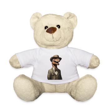 Dapper Dinosaur Portrait - Teddy Bear - white - Front