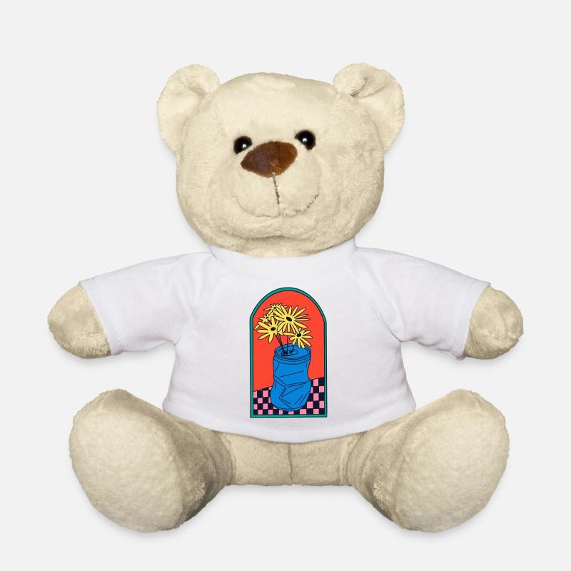 Blumen in zerdrückter Dose - Teddy - Weiß