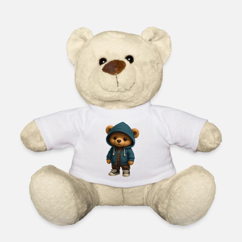 Sweat à capuche Teddy - Nounours - blanc