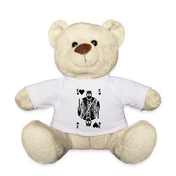 König der Herzen Schwarzes Skelett - Teddy - Weiß - Vorne