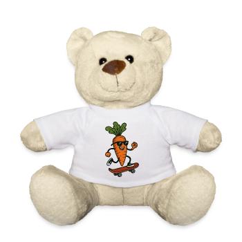 Kickflip Carrot: The Rad Root on Wheels - Teddy Bear - white - Front