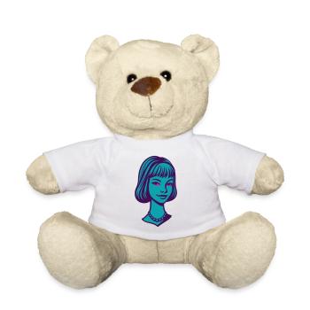 Portrait de Lady Années 60 Pop Art II - Nounours - blanc - Devant
