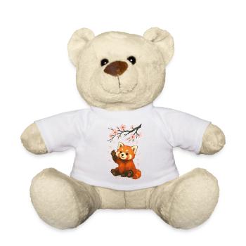 Red Panda, Panda Bear, Japanese, Cherry Blossoms - Teddy Bear - white - Front