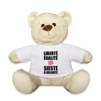 Freiheit Gleichheit Nickerchen nach Belieben lustig Französisch - Teddy - Weiß - Vorne