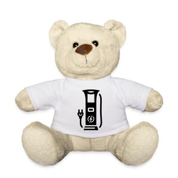 Charging station electromobility symbol electricity - Teddy Bear - white - Front