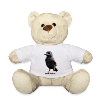Raven, Crow, Bird, Raven Crow, Jackdaw, Black Raven - Teddy Bear - white - Front
