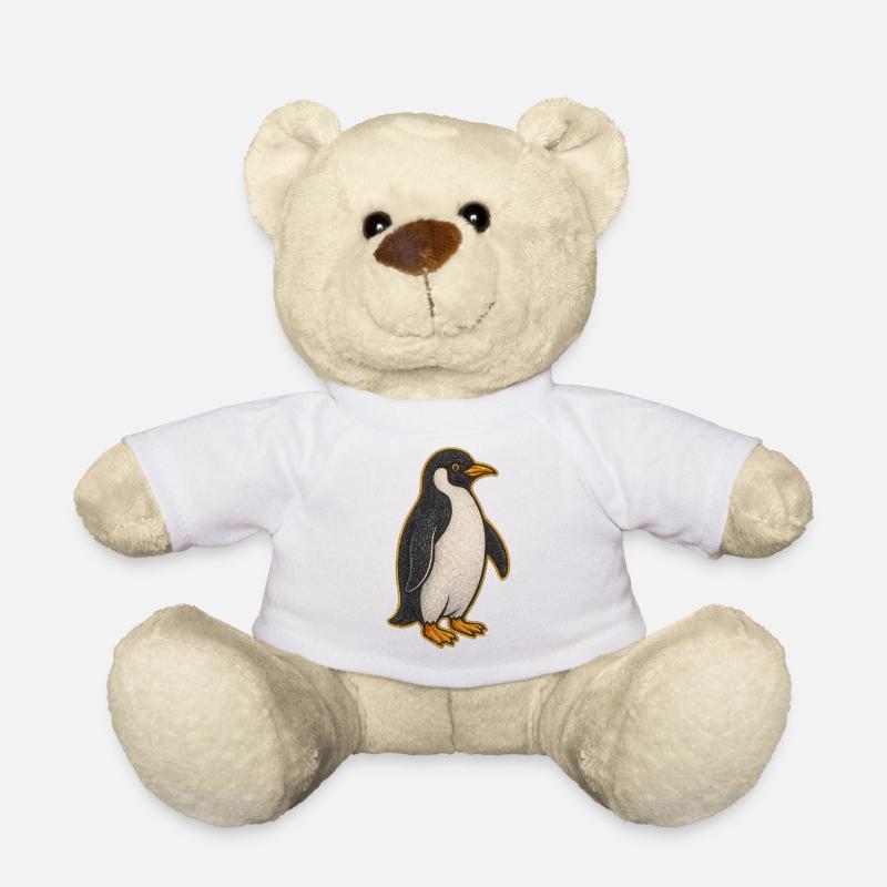 Glitzernder Pinguin Sticker - Teddy - Weiß