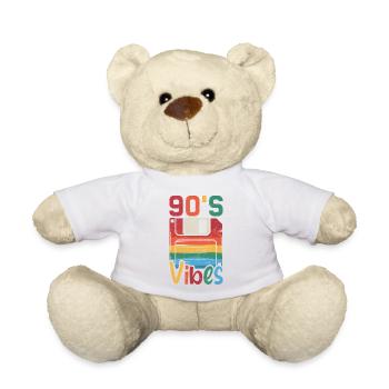 90's Vibes – Retro Design mit Vintage Floppy Disk - Teddy - Weiß - Vorne