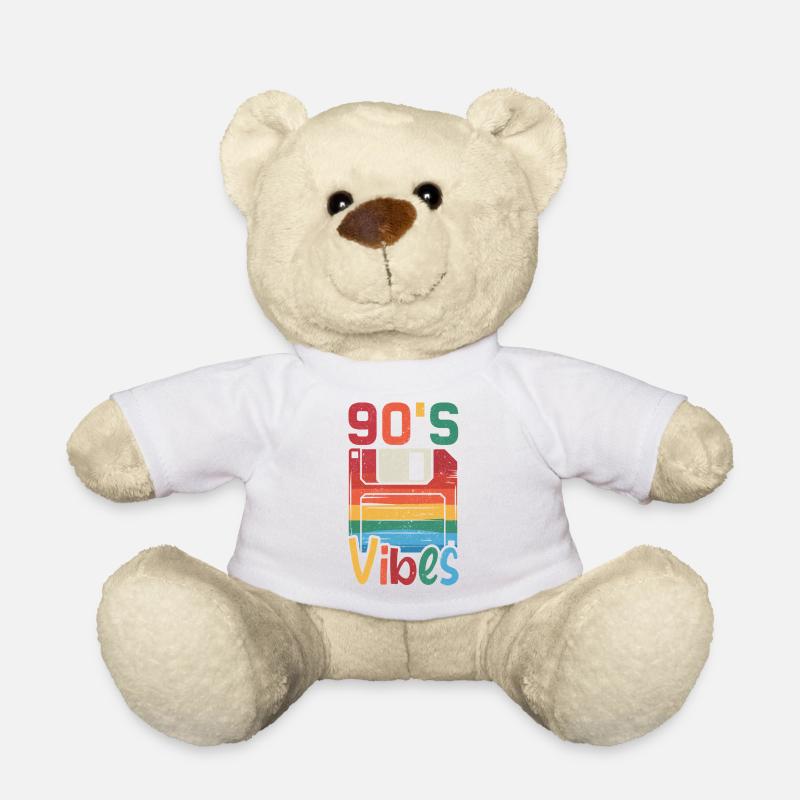 90's Vibes – Retro Design mit Vintage Floppy Disk - Teddy - Weiß