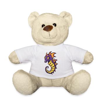 Seahorse Halloween Comic Funny - Teddy Bear - white - Front