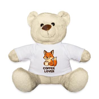 Kaffeeliebender Fuchs - Teddy - Weiß - Vorne