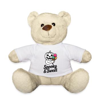 Halloweenkürbis mit Eiscreme - Teddy Bear - white - Front