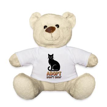 Adoptieren Statt Kaufen Schwarze Katze Tierschutz - Teddy - Weiß - Vorne