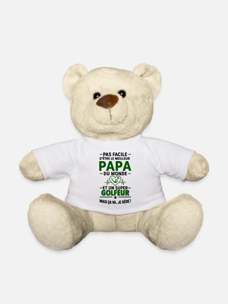 Cœur + Golf – Super Papa Golfeur - Nounours - blanc