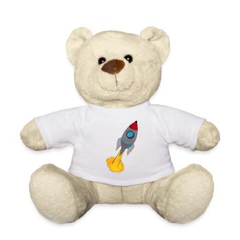 Colorful rocket at launch - Teddy Bear - white - Front