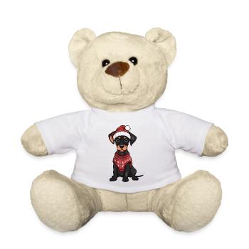 Dobermann Hund Weihnachten Xmas - Teddy - Weiß - Vorne