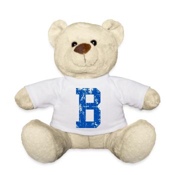 Lettre b sport rétro  - Nounours - blanc - Devant