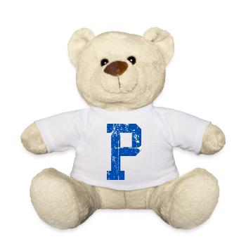 Lettre p sport rétro  - Nounours - blanc - Devant