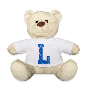 Lettre l sport rétro  - Nounours - blanc - Devant