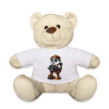 Funny Panda Explorer Hiking Camping Adventure - Teddy Bear - white - Front