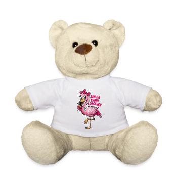 Party Flamingo mit Spruch Bin da, los geht's - Teddy - Weiß - Vorne