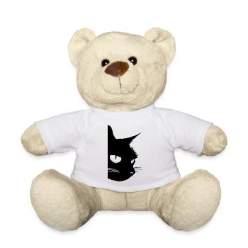 Schwarze Katze Kater  - Teddy - Weiß - Vorne