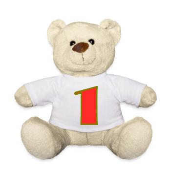 1. 1 year. 1st ANNIVERSARY. 1 YEAR ANNIVERSARY - Teddy Bear - white - Front