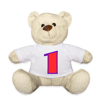 1. 1 year. 1st ANNIVERSARY. 1 YEAR ANNIVERSARY - Teddy Bear - white - Front
