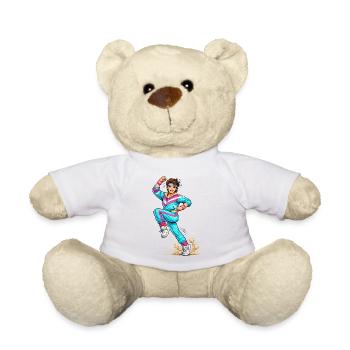 Energetic retro aerobics man - Teddy Bear - white - Front