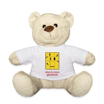 Stück für Stück glücklich – Smiley Puzzle - Teddy - Weiß - Vorne