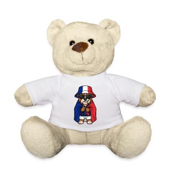 Frankreich Cartoon Hund Bulldogge Cool & Stylisch - Teddy - Weiß - Vorne