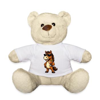 Sommerspaß Pferd mit Cocktail - Teddy - Weiß - Vorne