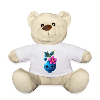 Ami aux myrtilles avec fleur - Nounours - blanc - Devant