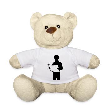 Architect T-shirt - Engineer Blueprint Design - Teddy Bear - white - Front