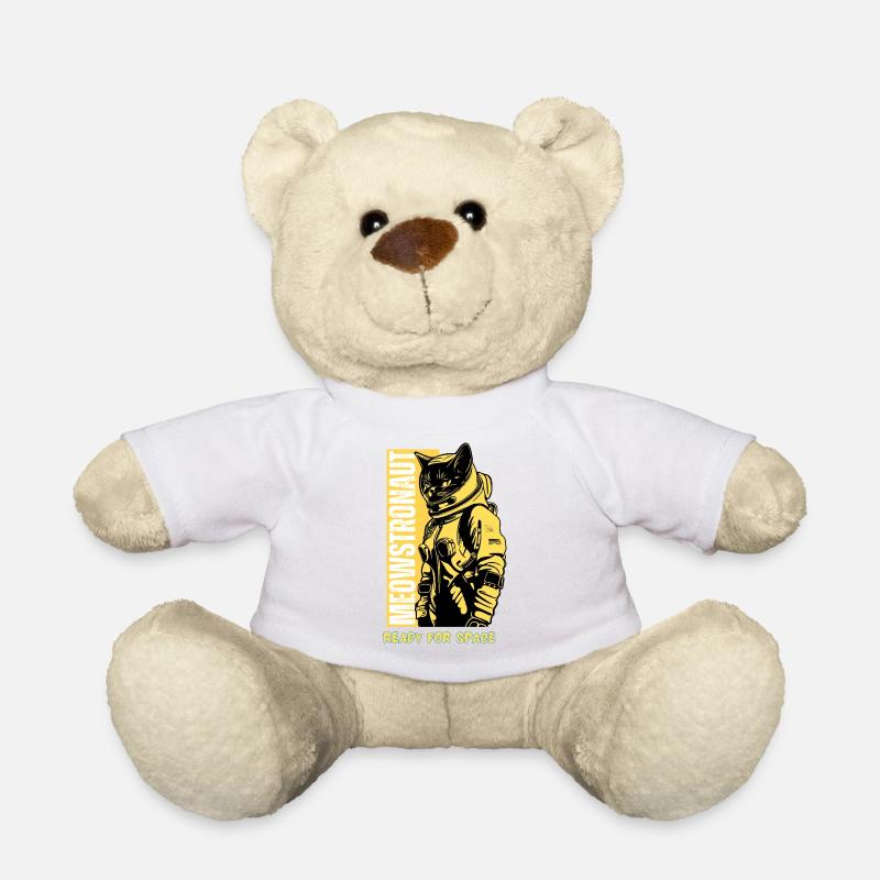 Space Ready Astronaut Cat - Teddy Bear - white