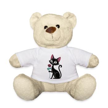 Chat à la chemise rose - Nounours - blanc - Devant