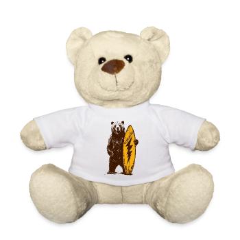 California Surf Bear - Teddy Bear - white - Front