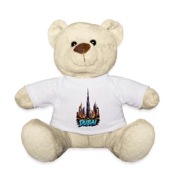 Dubai Skyline Neon Effect - Teddy Bear - white - Front