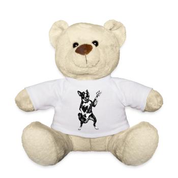 Boston Terrier Guitare Rock Musique Amoureux des chiens - Nounours - blanc - Devant