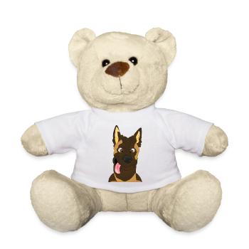 Chien cartoon visage joyeux - Nounours - blanc - Devant
